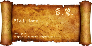 Blei Mara névjegykártya